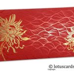 Vibrant Foil Metallic Red Shagun Envelope with Golden Spider Flower