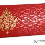 Vibrant Foil Metallic Red Shagun Envelope with Golden Victorian Floral