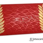 Vibrant Foil Metallic Red Gift Envelope with Golden Ferns