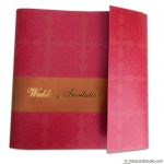 Card front of Wedding card with Box Pink Golden Theme