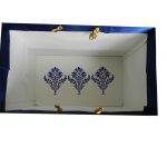 Inside view of Blue Satin Gift Bag with Golden Silk Rope