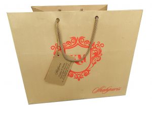 Front view of Pure Golden Shimmer Finish Gift Bag