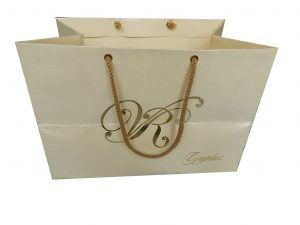 Front view of Ivory Gift Bag in Pearl Finish