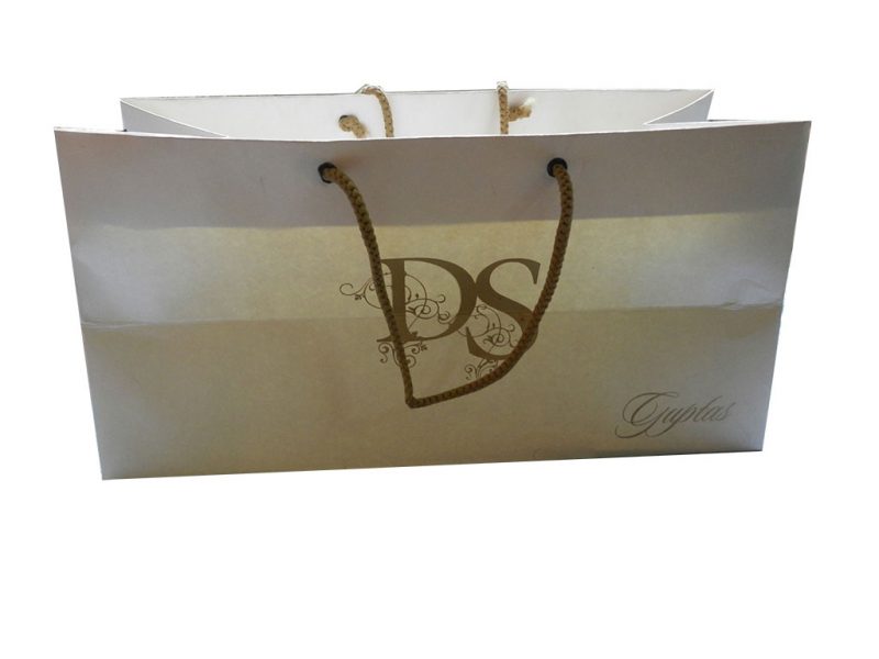 Front view of Pearl Finish Ivory Gift Bag