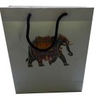 Front view of Elephant Theme Ivory Gift Bag