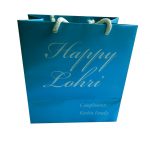 Front view of Cyan Gift Bag Shimmer Finish