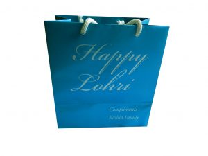 Front view of Cyan Gift Bag Shimmer Finish