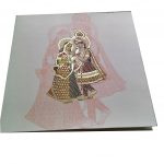 Indian Invitation Card in white with Radha Krishna - WC_58