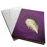 Wedding Card in Purple with Mor Pankh Beads - WC_61