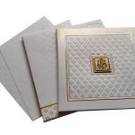 White Invitation Card with Raised Texture - WC_64