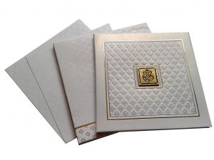 White Invitation Card with Raised Texture - WC_64