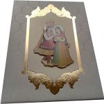 Card of Wedding Invite in White with Radha Krishna - WC_45