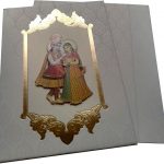 Wedding Invite in White with Radha Krishna - WC_45