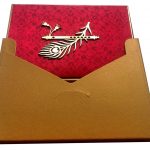 Envelope back of Indian Wedding Card in Red Color with Mor Pank - WC_47