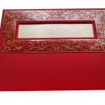 Envelope back of Marriage Inviation Card in Bright Red with Golden Frame - WC_51