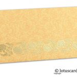 Beige Flower Flocked Money Envelope with Golden Floral Vine