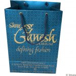 Blue Gift Bag with Damask Floral Design