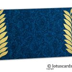 Blue Flower Flocked Gift Envelope with Golden Ferns