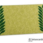 Green Flower Flocked Gift Envelope with Green Ferns