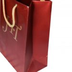 Side view of Red Shimmer Finish Gift Bag