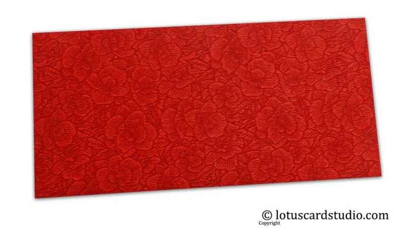 The Red Flower Flocked Money Envelope