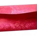 Back view of Red Shimmer Multi Floral Shagun Envelope