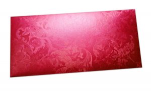 Red Shimmer Multi Floral Shagun Envelope