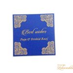 Gift Tag in Blue with Golden Floral Borders