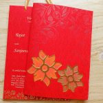 Cherish Red Floral Theme Wedding Card