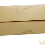 Back view of Elegant Designer Envelope in Pure Gold with Red Floral