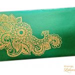 Emerald Green Gift Envelope with Golden Floral