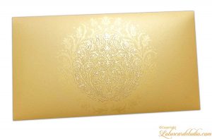 Exclusive Sized Golden Crown Flower Money Gift Envelope in Pure Gold