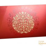 Exclusive Sized Golden Crown Flower Money Gift Envelope in Royal Red