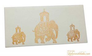 Elephant Shagun Envelope in Ivory