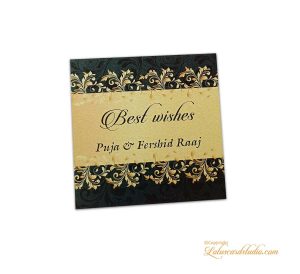 Golden and Black Floral Gift Tag