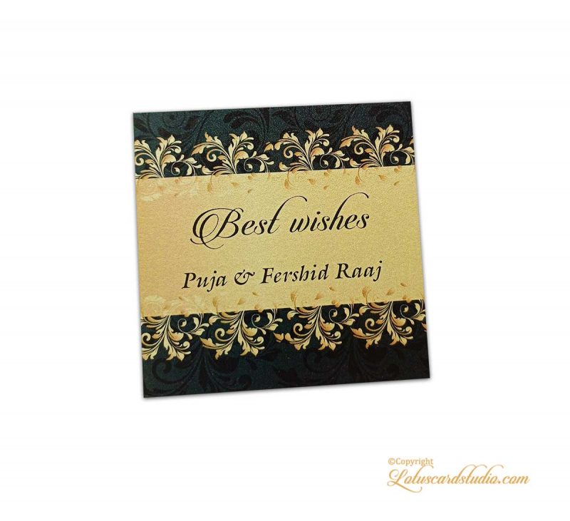 Golden and Black Floral Gift Tag