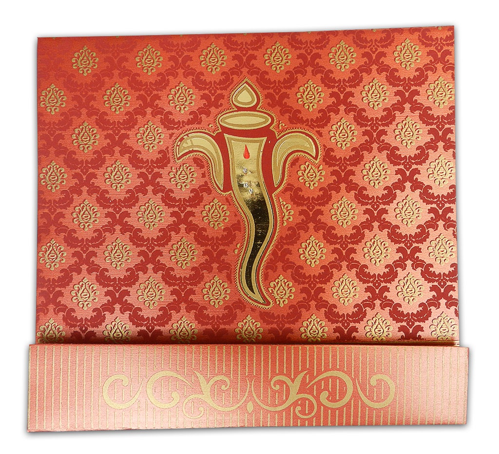 deep red wedding invitation card