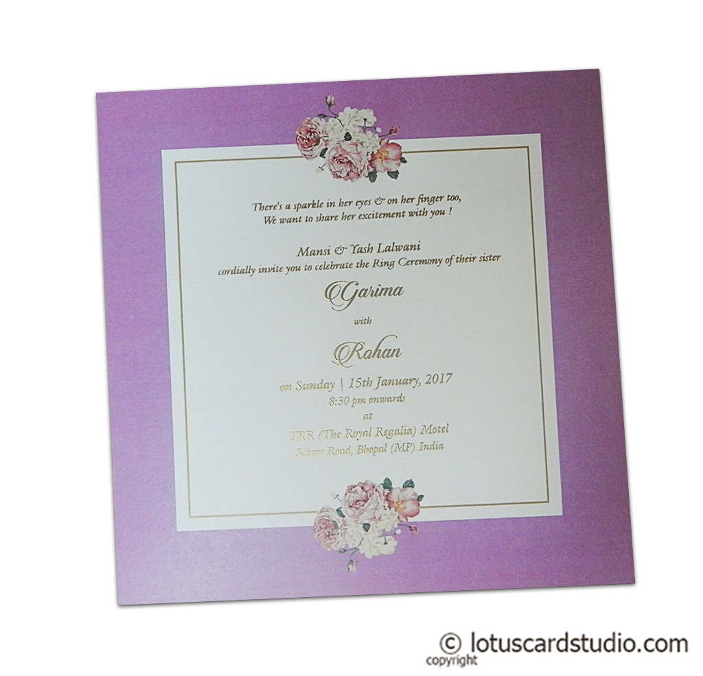 Digital Print Floral Design Wedding Invitation