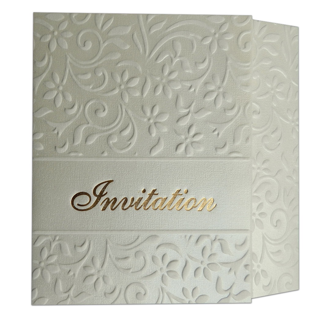 Embossed Floral Wedding Invitation