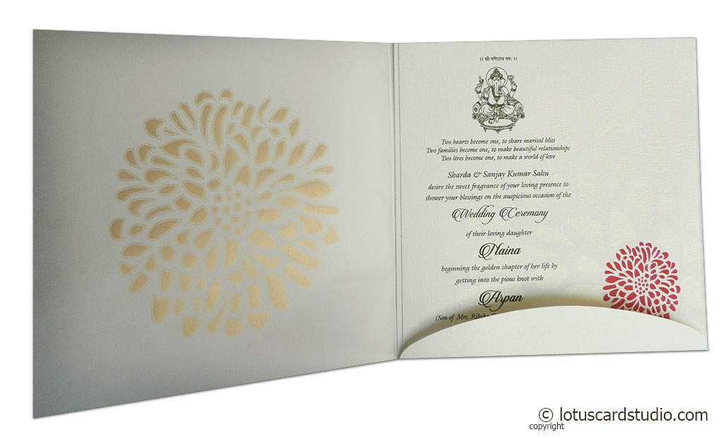 Gold Shine Ganesh Wedding Card