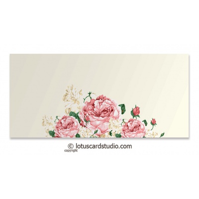 Pink Ivory Vintage Floral Theme shagun envelope