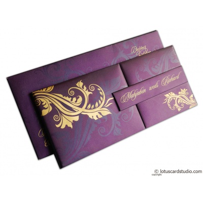 Magnetic Purple Wedding Invitation Card