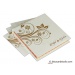 Golden Ivory Box Wedding Card with Golden Floral Design
